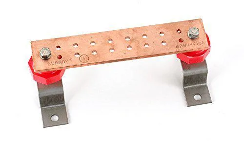 Hubbell Incorporated Hubbell Incorporated HBBB14210A Grounding Busbar Copper 10in 16 holes TIA-607 UL — product photo