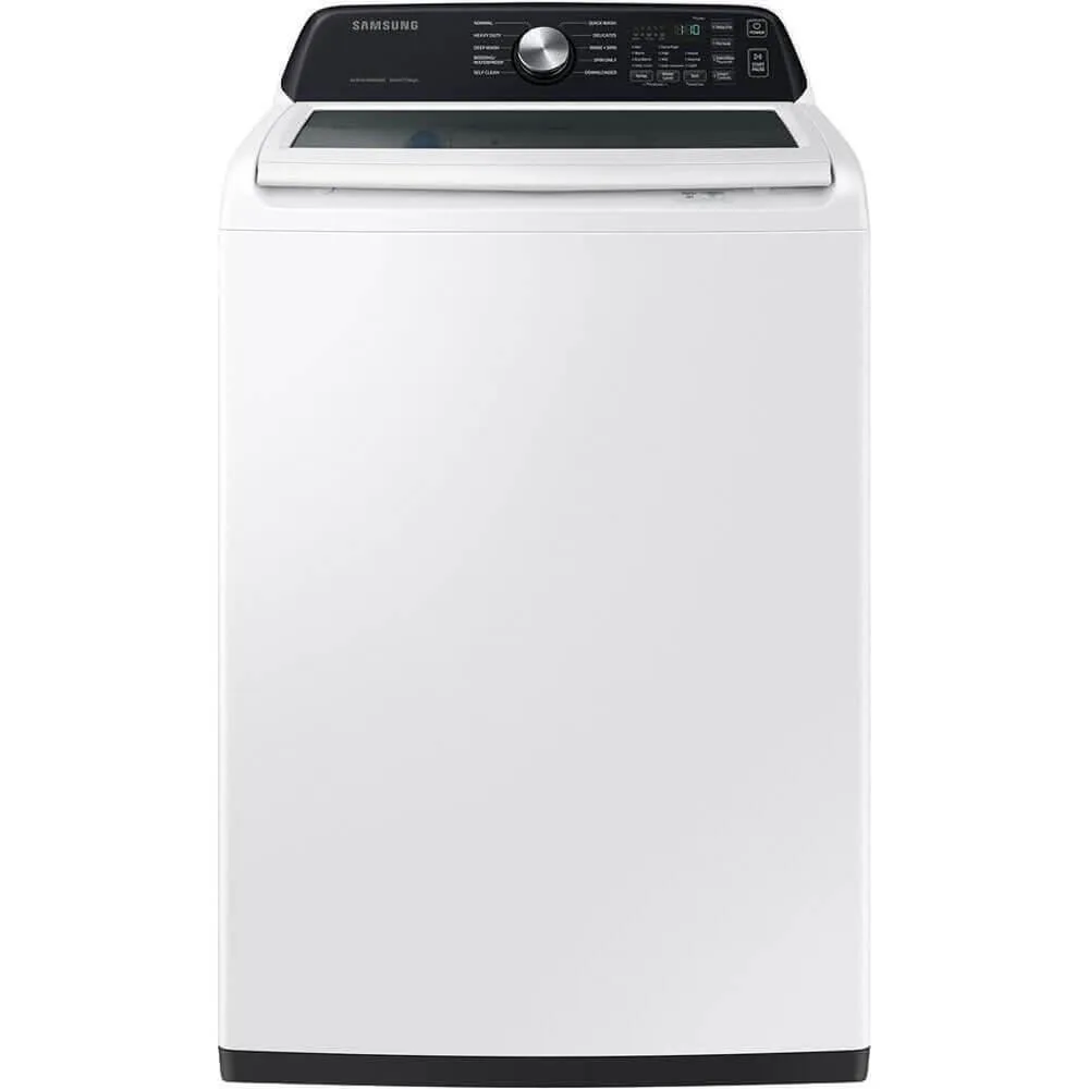 SAMSUNG SAMSUNG White Top Load Smart Washer Dryer Pair 4.7 cu ft Washer 7.4 cu ft Dryer — product photo