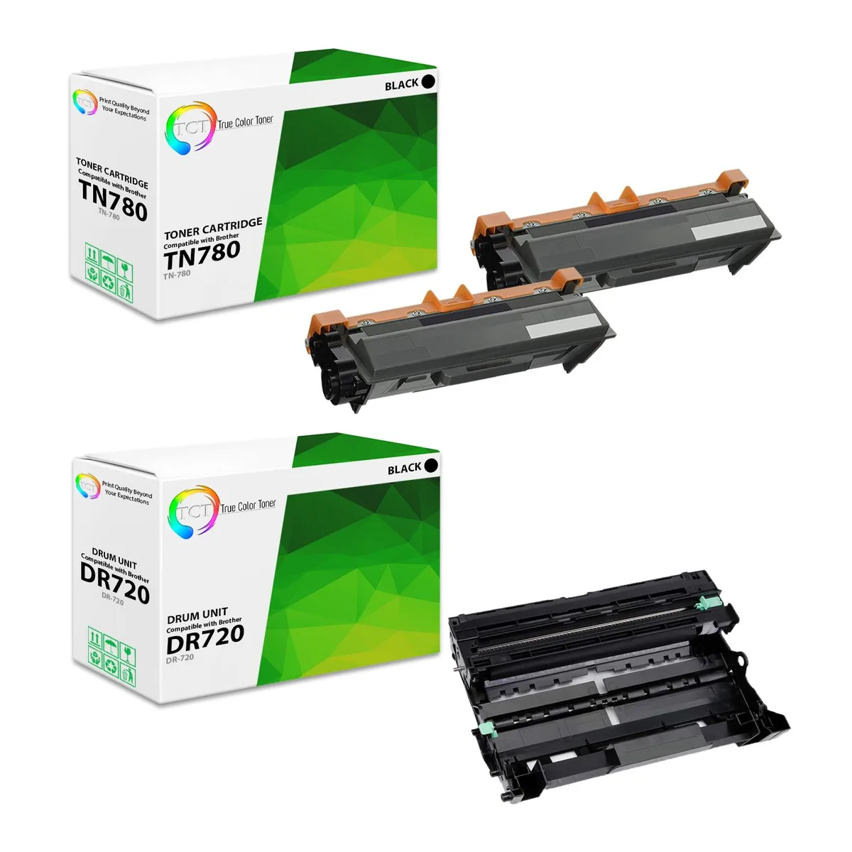 True Color Toner True Color Toner TN780 2-pack &amp; DR720 drum unit — product photo