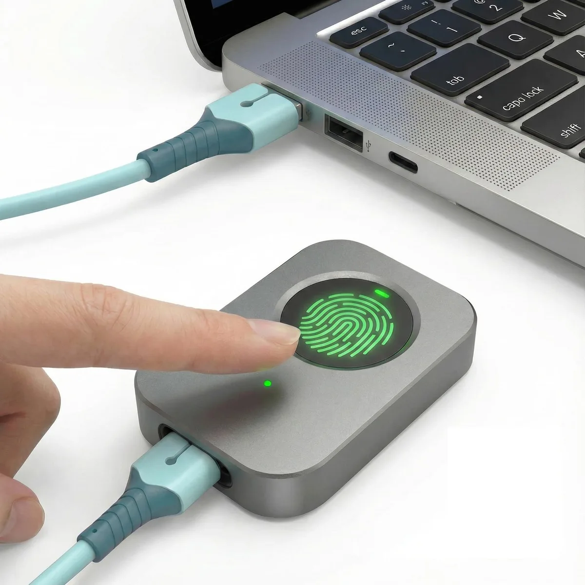 XBUNNY HI-EC-FP240801 USB Fingerprint Reader Windows 10 11 Sliver — product photo