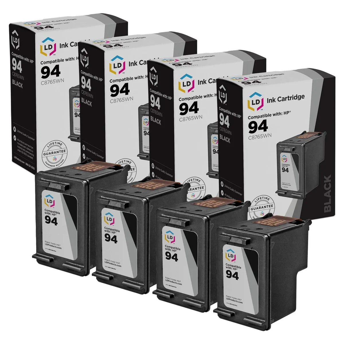 LD Products LD Products HP 94 Black Ink Cartridge 4-Pack — product photo