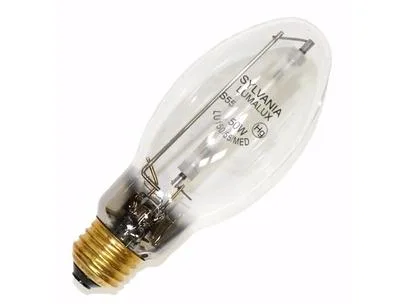 Clear ellipsoidal E17 high-pressure sodium bulb with E26 base