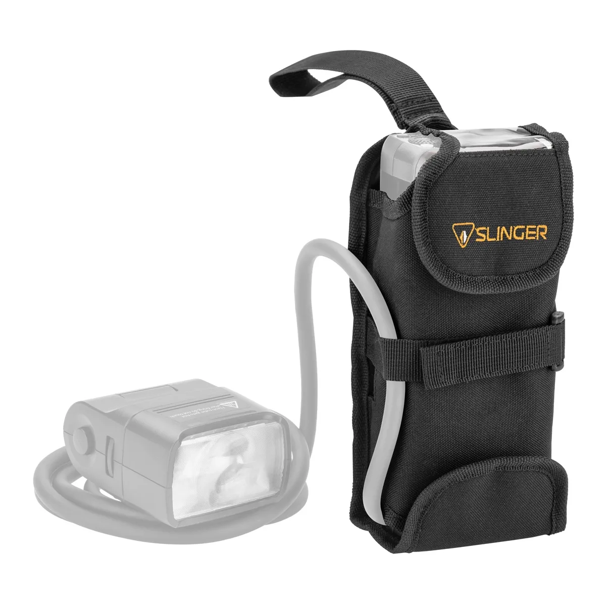 Flashpoint eVolv 200 slinger pouch with clear window and Velcro straps