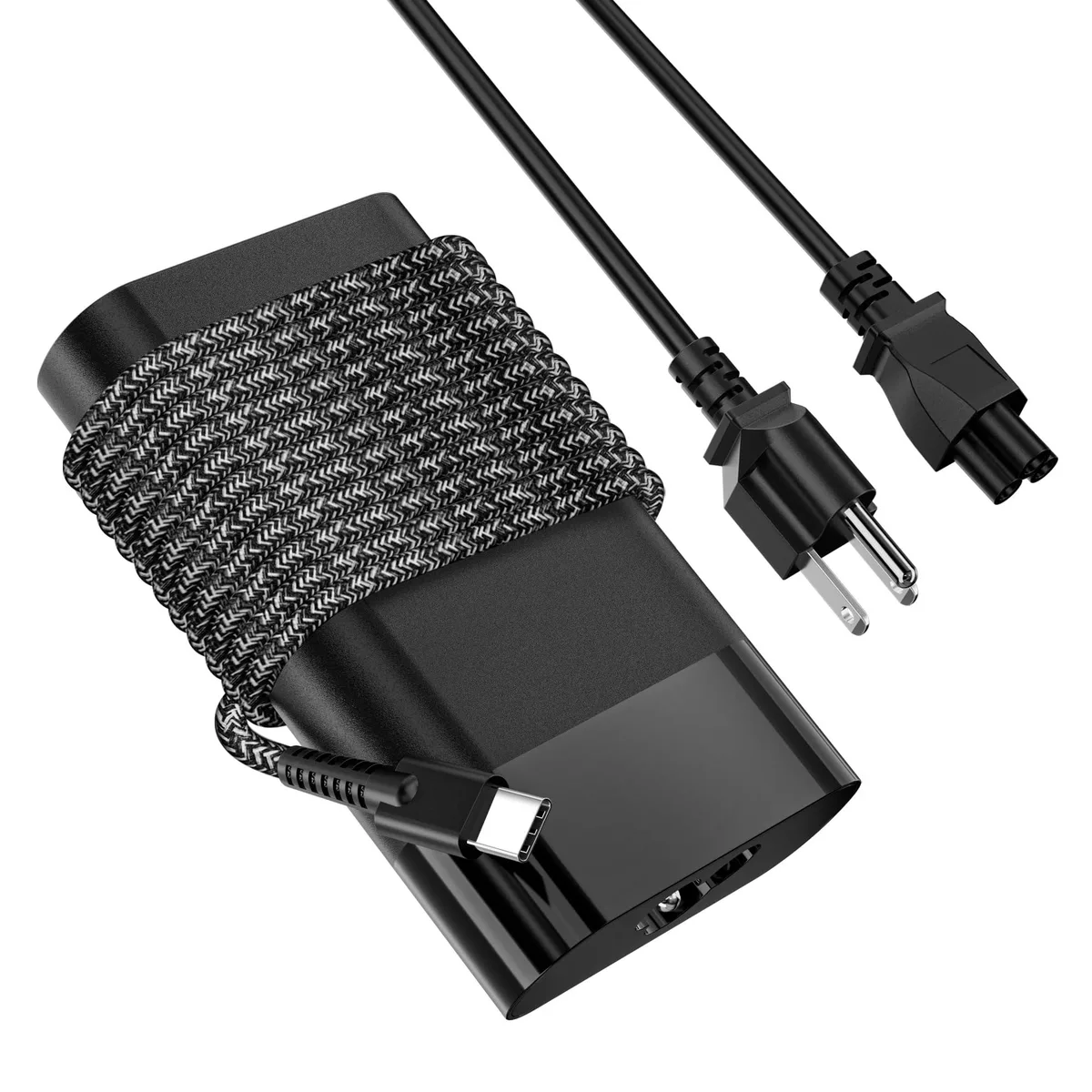 White rectangular USB-C power adapter with detachable AC cable