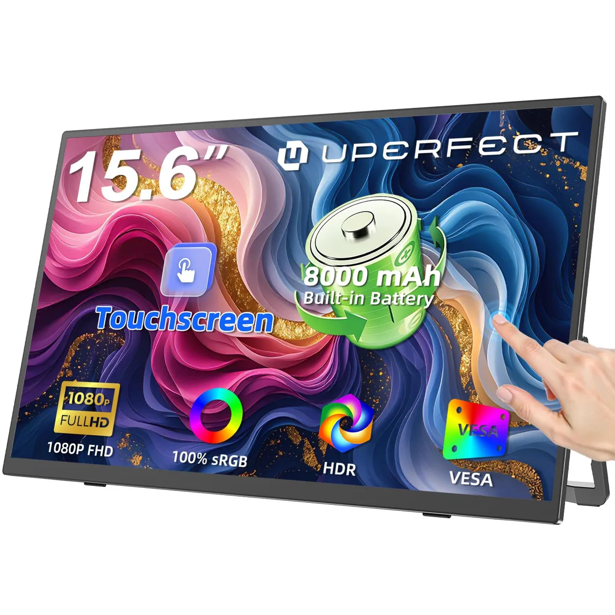 Uperfect Uperfect 15.6" Touchscreen Portable Monitor 10-Point 8000mAh Battery — product photo