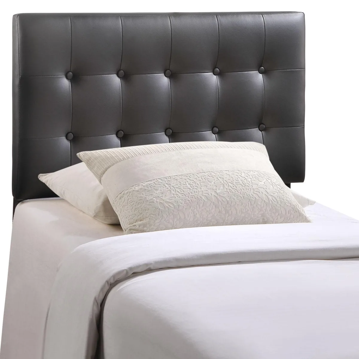 Modway Furniture Modway Furniture Emily Twin Upholstered Vinyl Headboard Black 39W 45-52.5H — product photo