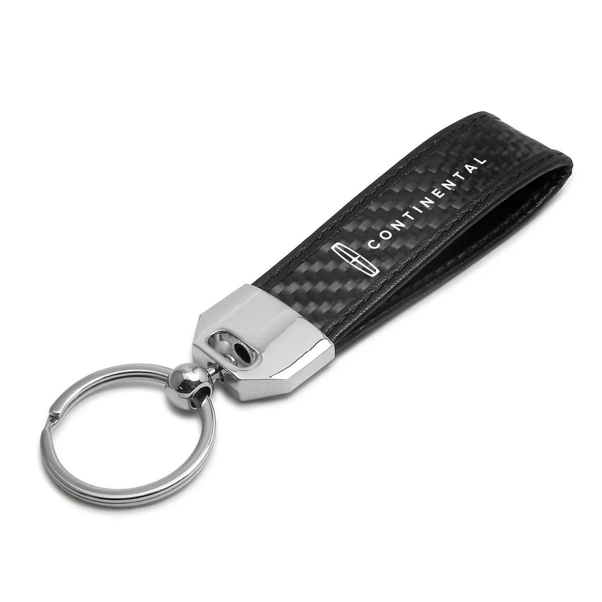 iPick Image, LLC iPick Image, LLC Lincoln Continental Carbon Fiber Leather Key Chain Black Stitching Car Electronics Accessory — product photo