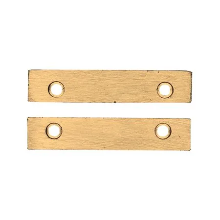 Pair of brass replacement jaws with two screws for bench vise