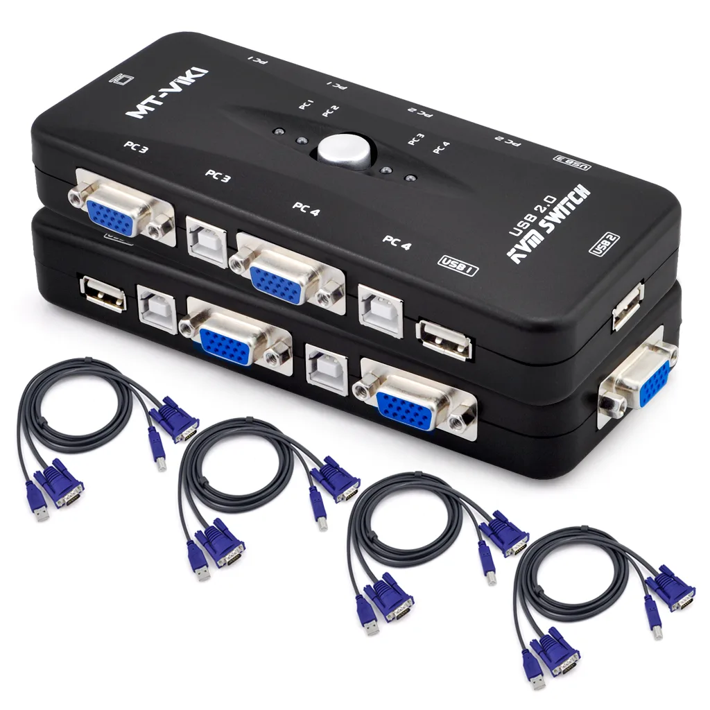 iKKEGOL iKKEGOL 10238 USB 2.0 4-Port VGA KVM Switch 1920x1440 Black — product photo