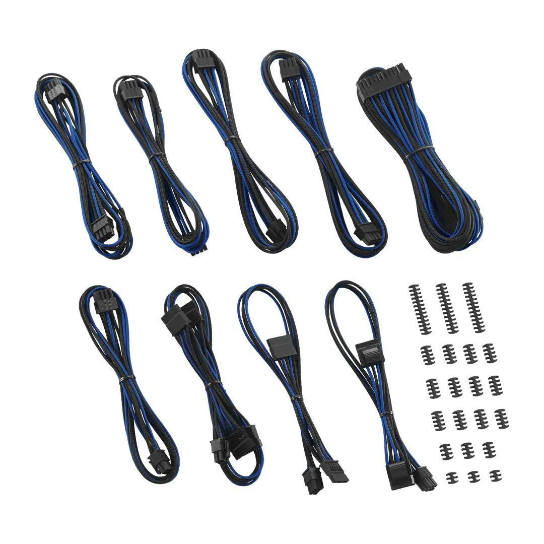 CableMod CableMod Classic ModFlex Sleeved Cable Kit Corsair RM Black Label RMi RMX Black Blue — product photo