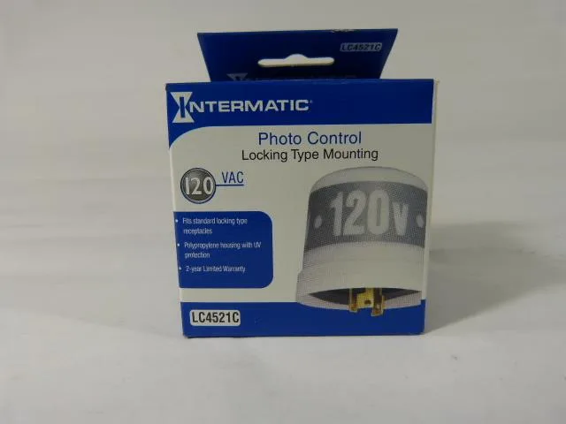 White and grey rectangular photocontrol unit with locking mount