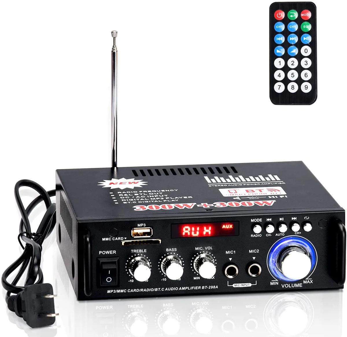 IHDAPP IHDAPP 300W+300W Bluetooth 5.0 Stereo Amplifier US Plug — product photo