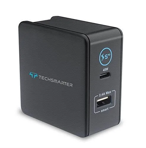 Techsmarter Techsmarter 57W USB-C PD Wall Charger 45W Port Black — product photo