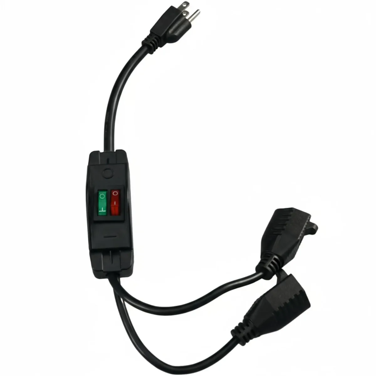 HIITIO 2-Way Power Splitter Cord 1.6 ft 3-Prong Waterproof Switch 1875W — product photo