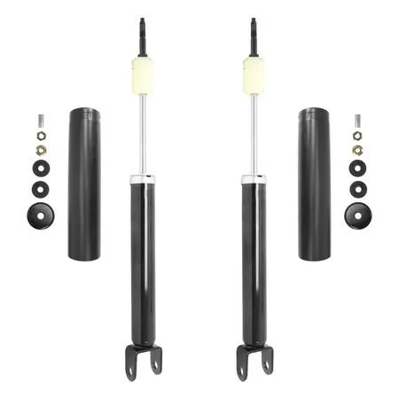 Two silver rear shock absorbers in a kit
