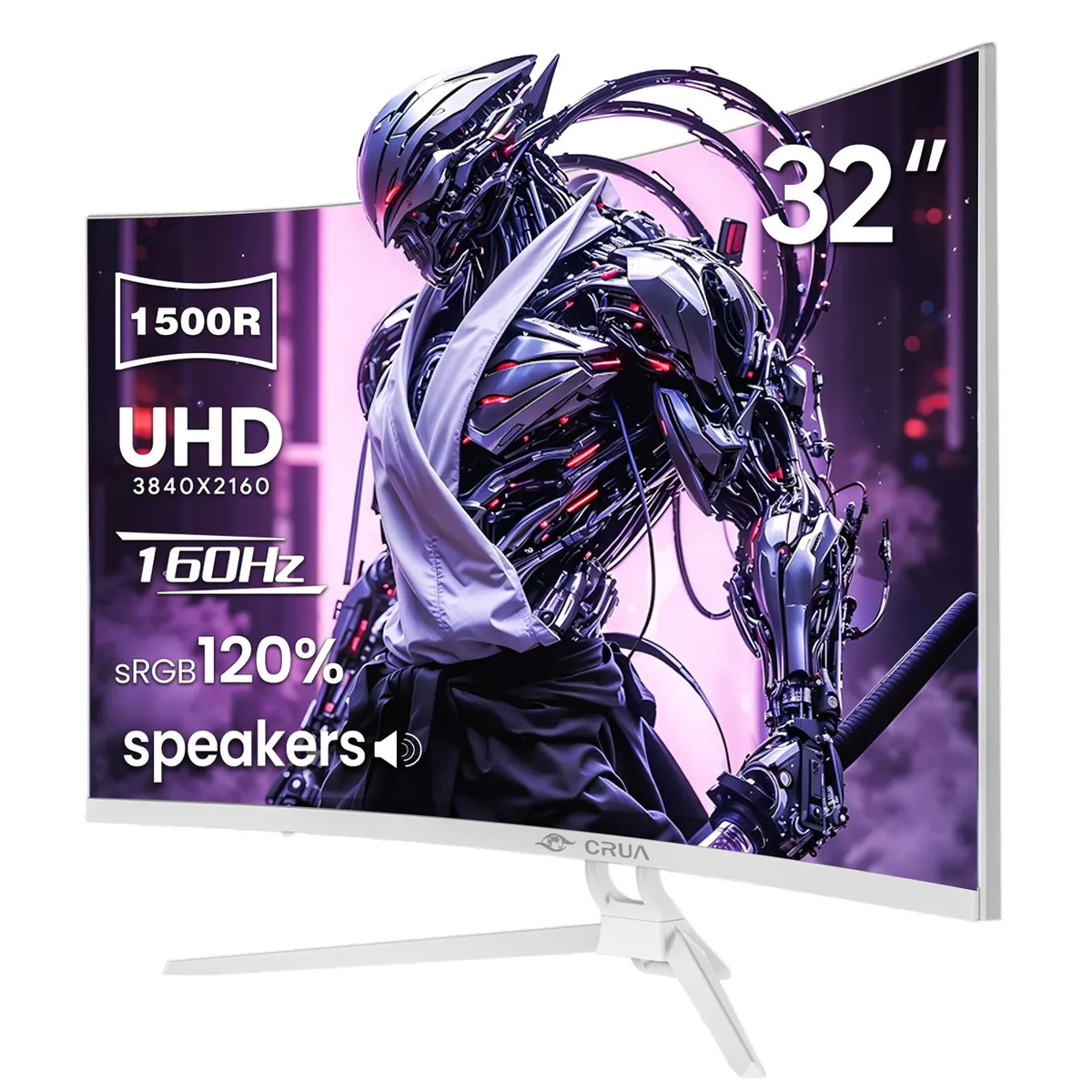 CRUA CRUA 32 White Curved 4K UHD Gaming Monitor 144Hz/160Hz — product photo