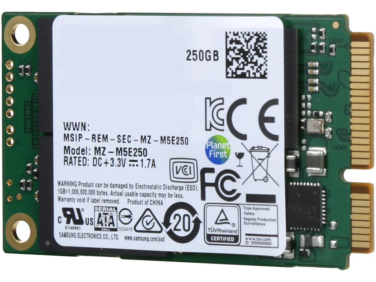 SAMSUNG SAMSUNG 850 EVO mSATA 250GB internal SSD MZ-M5E250BW — product photo