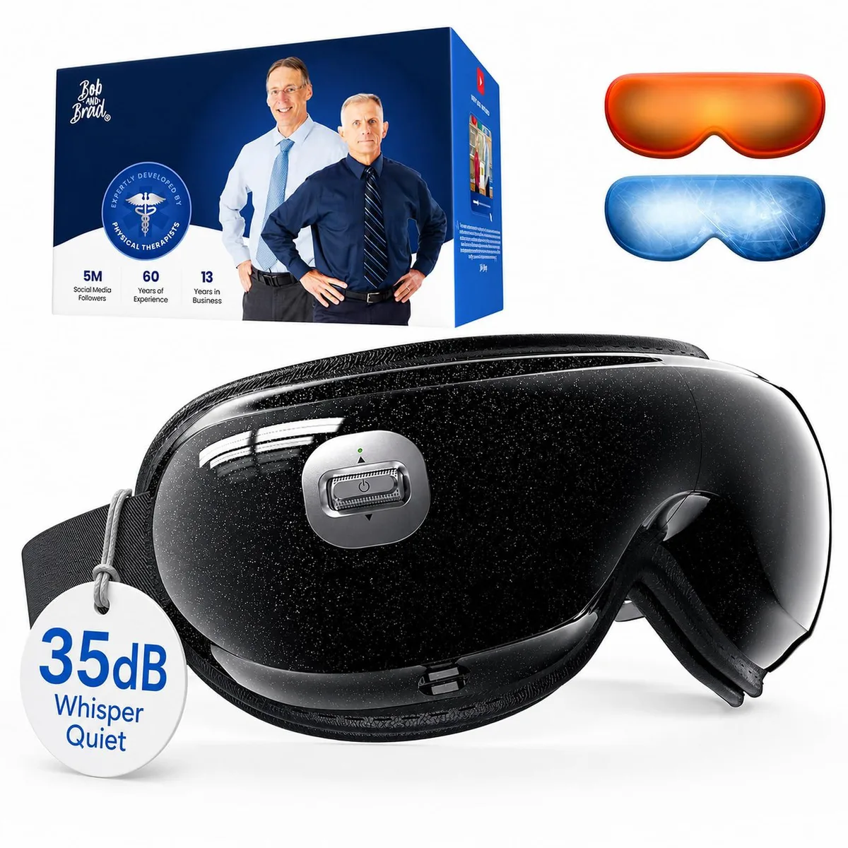 Blue eye massager with gel mask and travel case