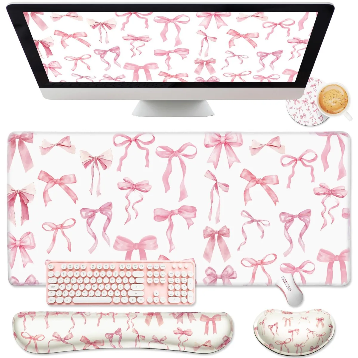 Relaxweex HAT-Relaxweex-1259 Pink Bow Desk Mat Set 40x90 cm — product photo