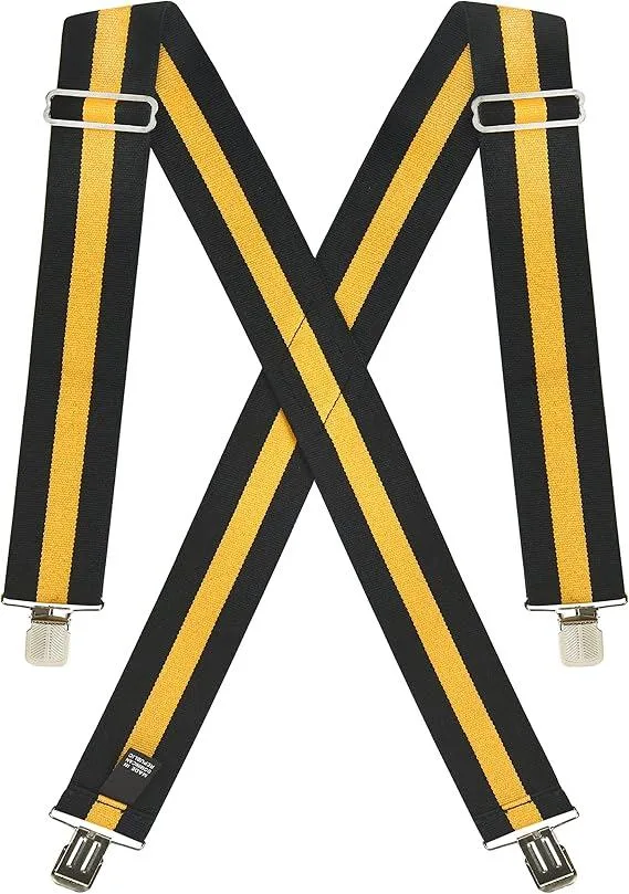 Hold'Em Hold'Em X-Back Mens Suspenders Striped Black 30-46 inches — product photo