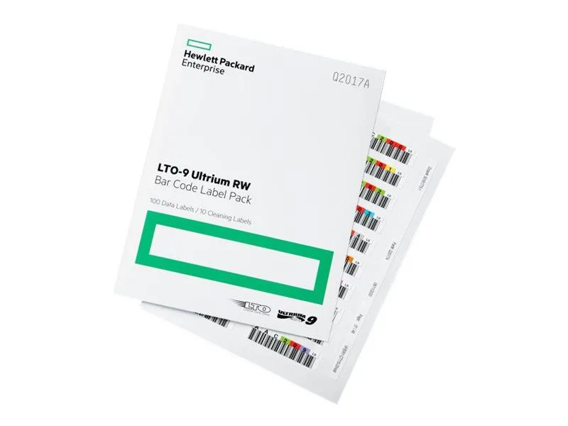 HPE HPE Q2017A Bar Code Labels Ultrium-9 7A Uniquely Sequenced TAA backup media — product photo
