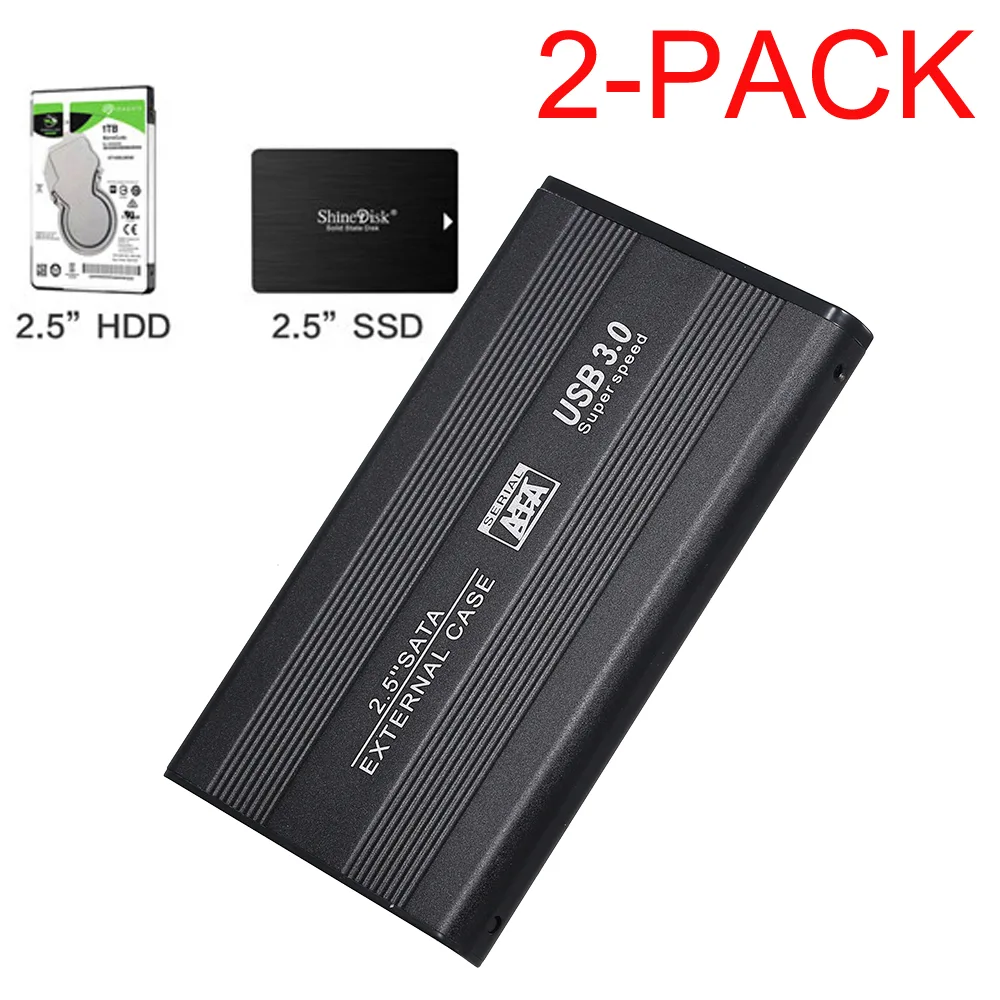 LUOM LUOM U25B30 2.5" USB 3.0 SATA Enclosure 2-Pack Black — product photo