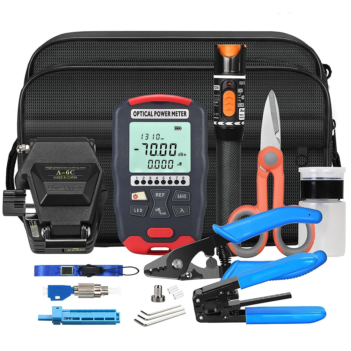 BAOSHLA LTZ5 10-in-1 fiber optic termination kit in carrying case
