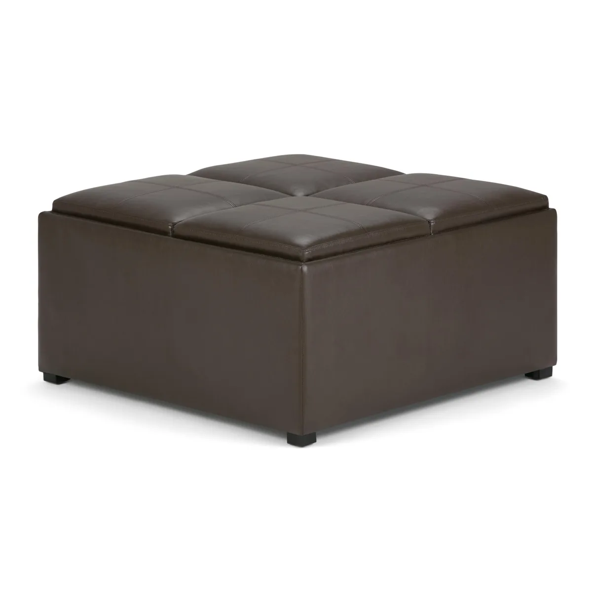tuphen tuphen Avalon Square Coffee Table Storage Ottoman Chocolate Brown 35x35x18 — product photo