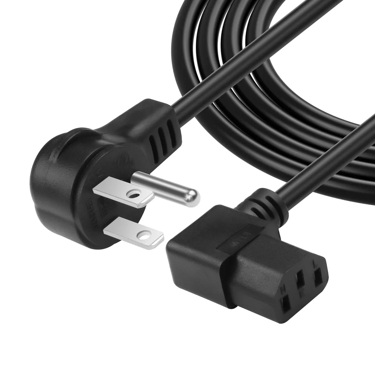  CERRXIAN 3.9FT 18AWG NEMA 5-15P to Left Angle IEC 320 C13 AC Power Cord — product photo
