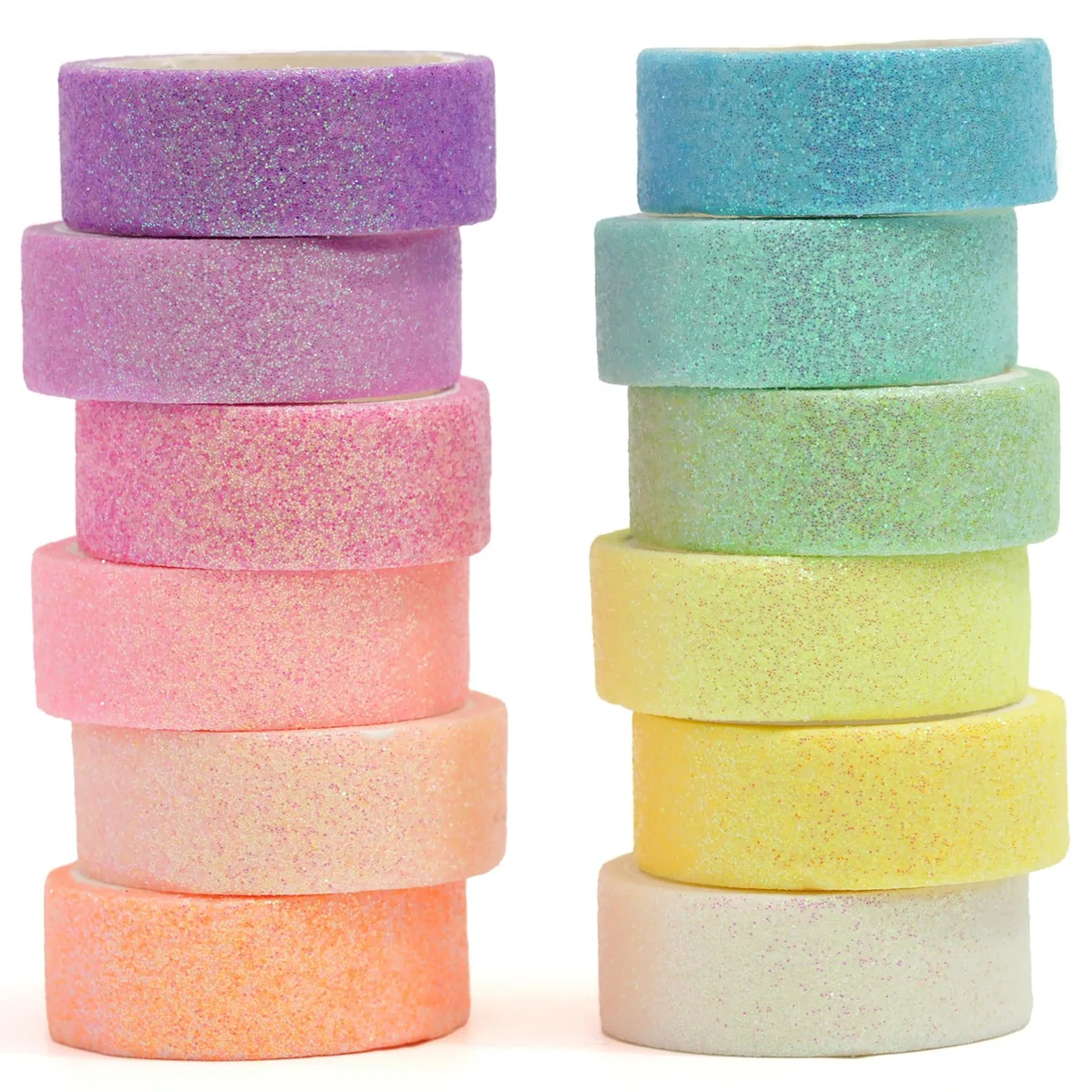 YUBX YUBX YUBX-WTSF-US612 Glitter Washi Tape 12 Rolls 15 mm 6 ft — product photo