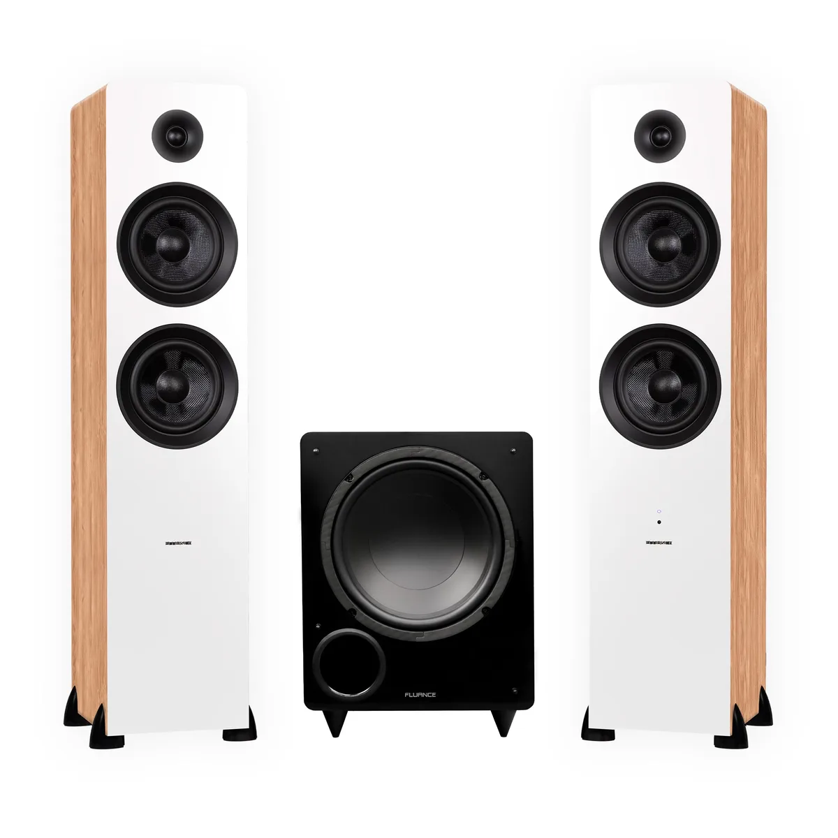 Fluance Fluance AI81WDB10 150W Tower Speaker System with 10" Subwoofer (Bamboo/Black Ash) 15ft Cable — product photo