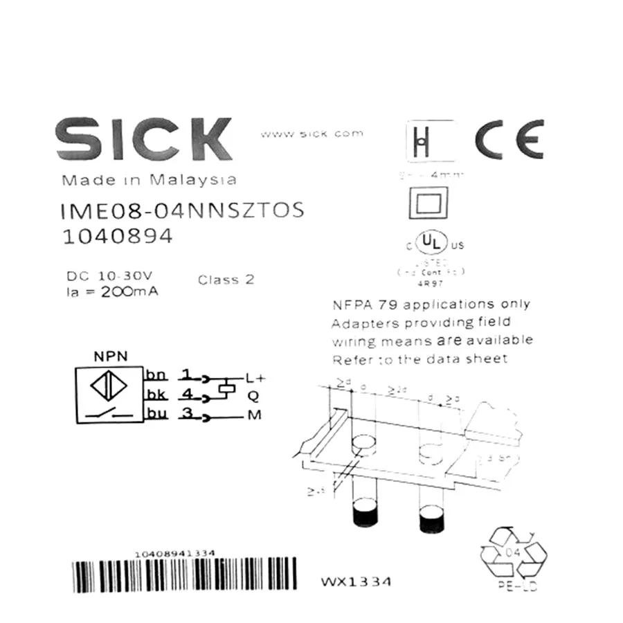 Sick Sick IME08-04NNSZTOS Inductive Proximity Sensor NPN M8 4 mm — product photo