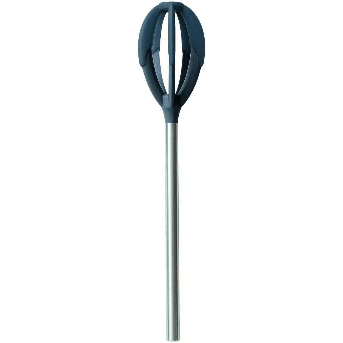 Charcoal mixing tool with silicone fins and stainless handle, 12.63 inches long