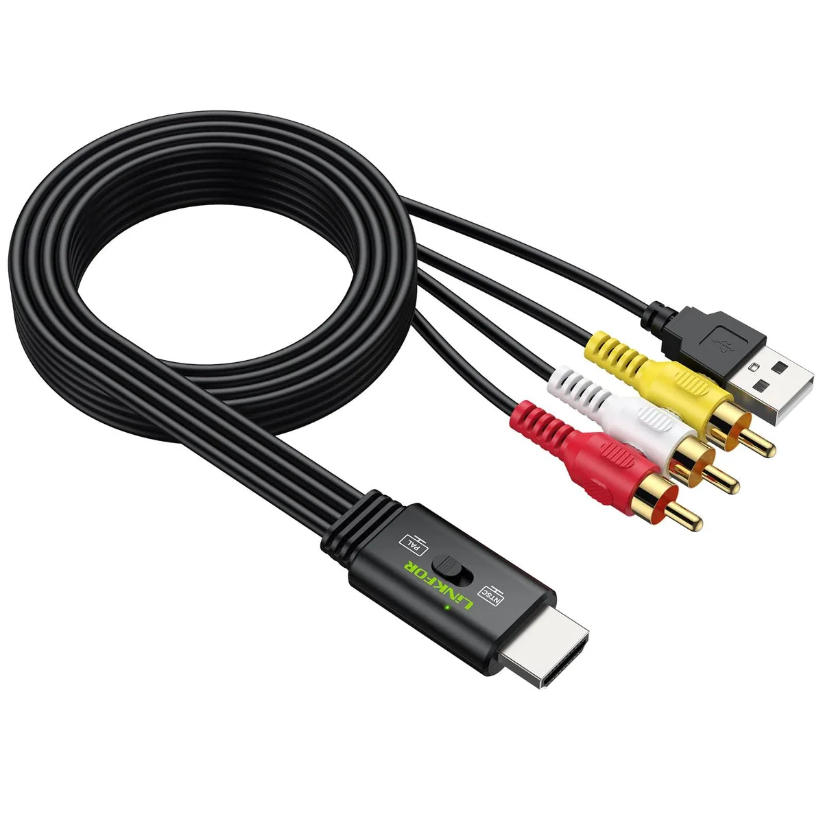  LiNKFOR ULK124 HDMI to 3RCA Converter Cable 1.5m 1080P PAL/NTSC — product photo