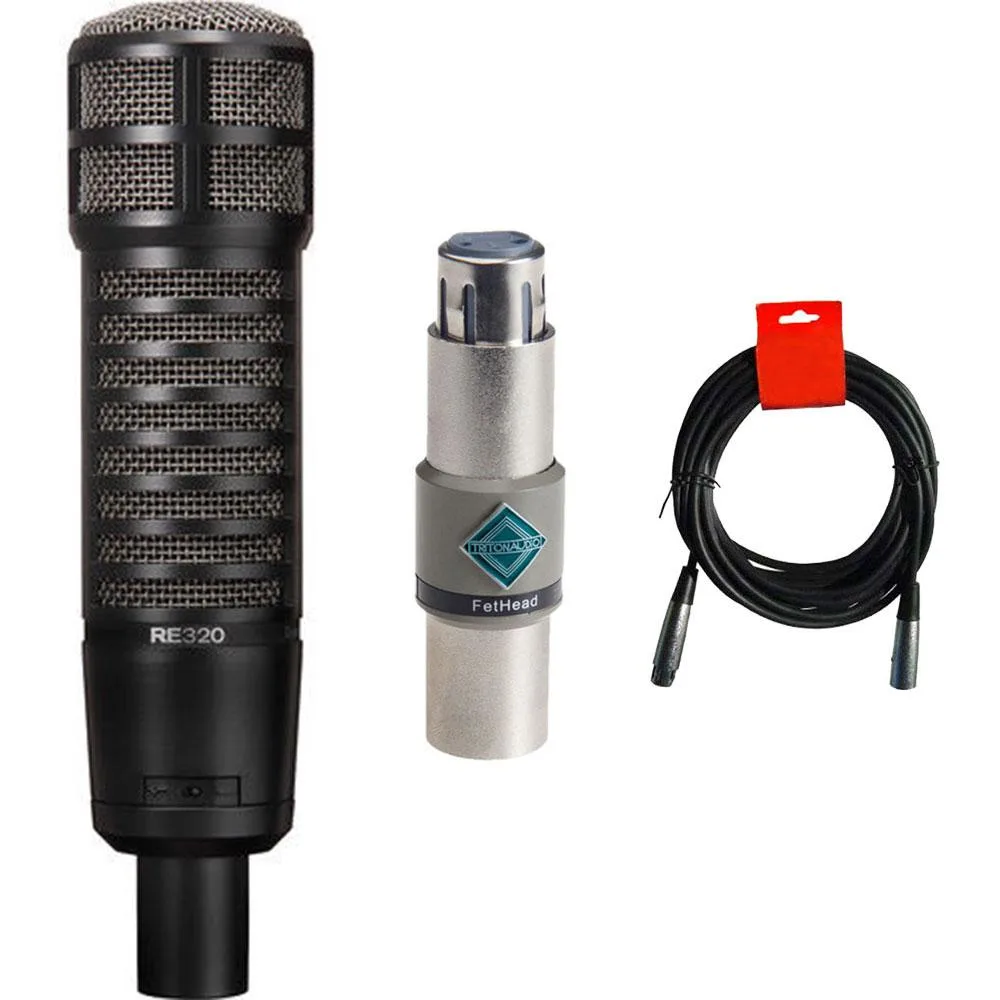 Electro-Voice Electro-Voice RE320 Bundle with Triton Audio FetHead Preamp and 20-Feet XLR Cable — product photo
