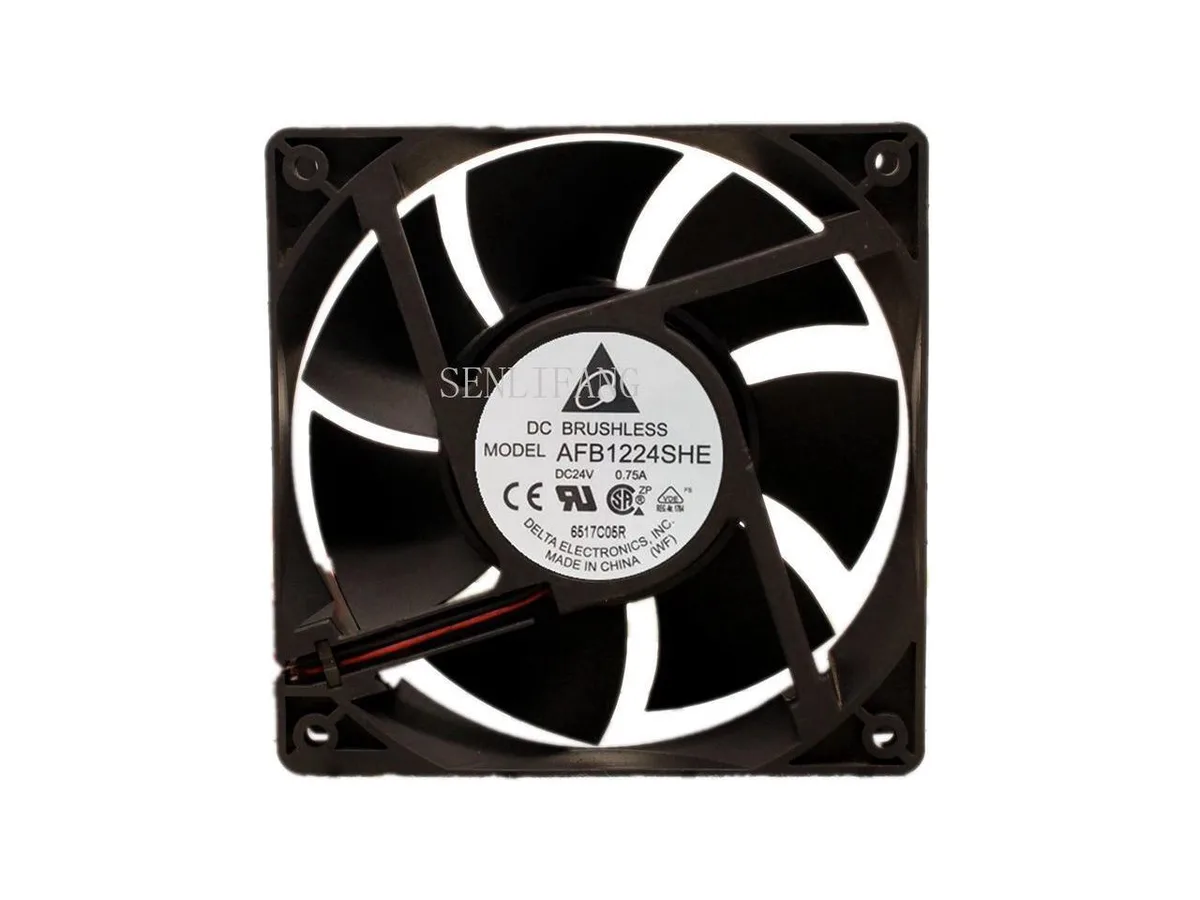 Fans Fans AFB1224SHE -8L2B Server Square Fan DC 24V 0.75A 120x120x38mm 3-wire — product photo