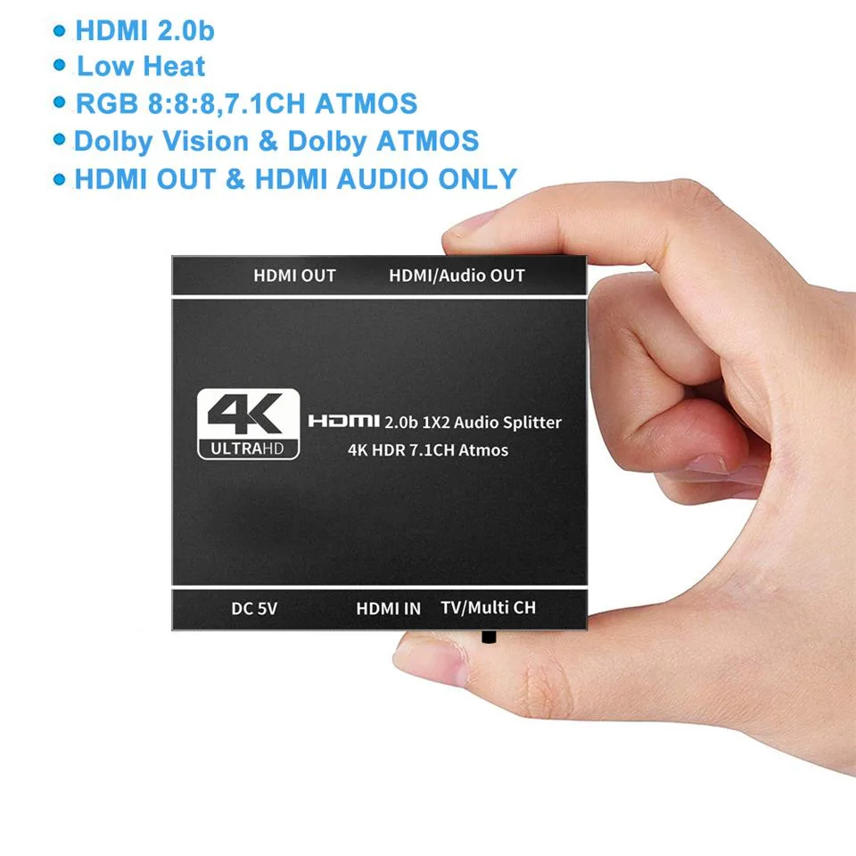ESTONE ESTONE OZF12C 1x2 HDMI Splitter 4K@60Hz Audio Extractor — product photo