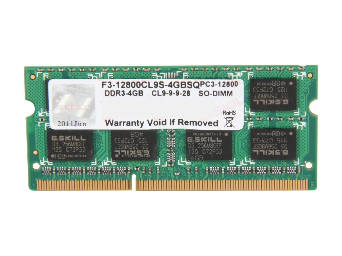 G.SKILL G.SKILL F3-12800CL9S-4GBSQ 4GB DDR3 1600 laptop RAM — product photo