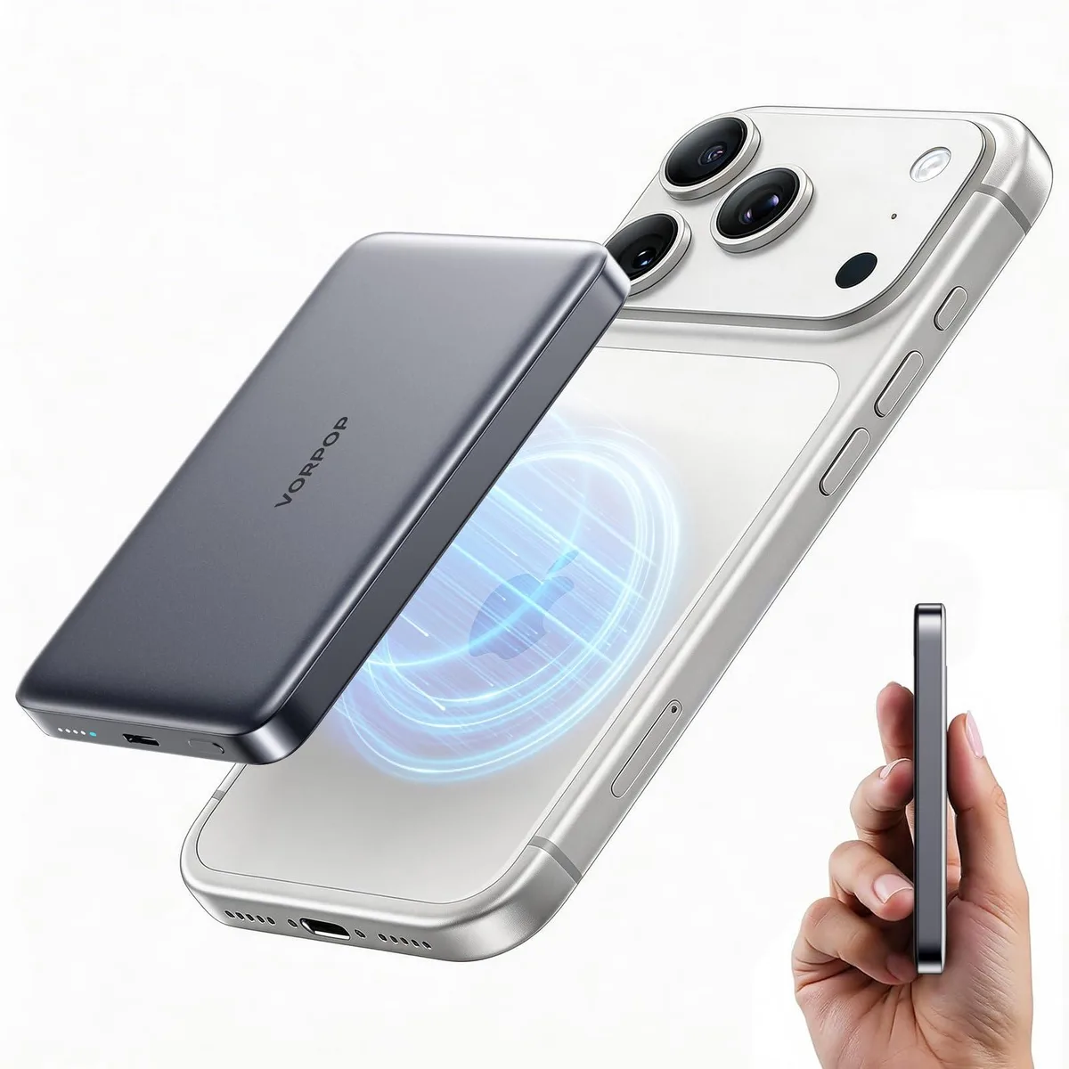  VORPOP F2 10000mAh MagSafe Power Bank Graphite Gray — product photo