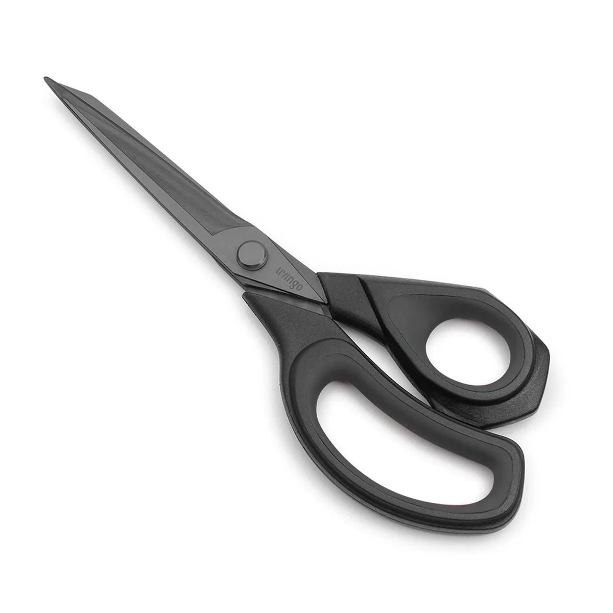 Blue 8.5 inch titanium-coated scissors with rubber-grip handles