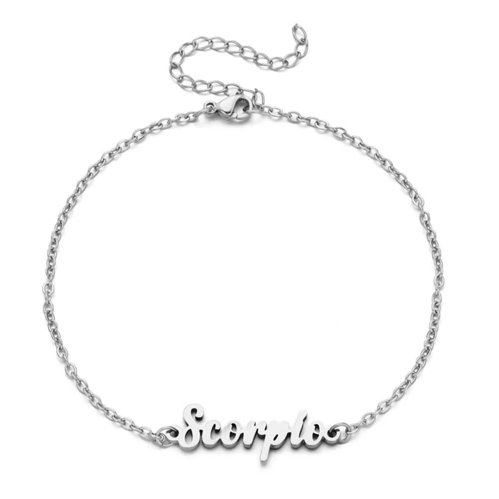  PAMTIER Constellation Anklet Silver Scorpio 8.3-9.4in 21-24cm 5g — product photo