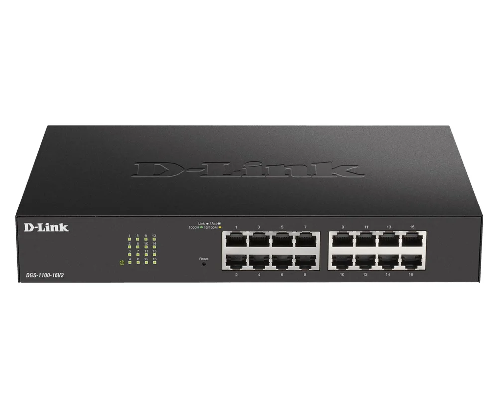 D-Link D-Link DGS-1100-16V2 16-port Easy Smart Managed desktop rack network switch — product photo
