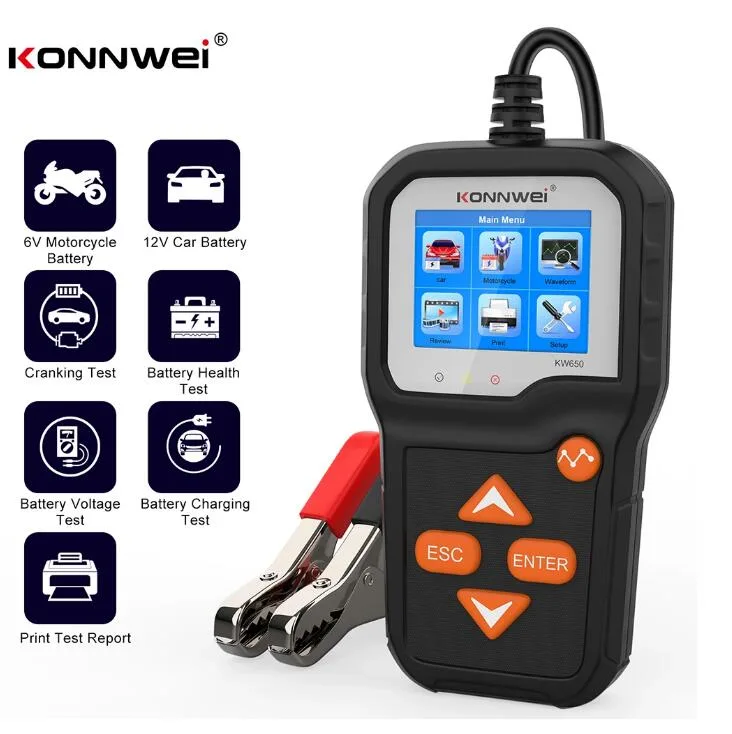 LUOM LUOM KW650 6V 12V 100-2000 CCA Battery Tester — product photo