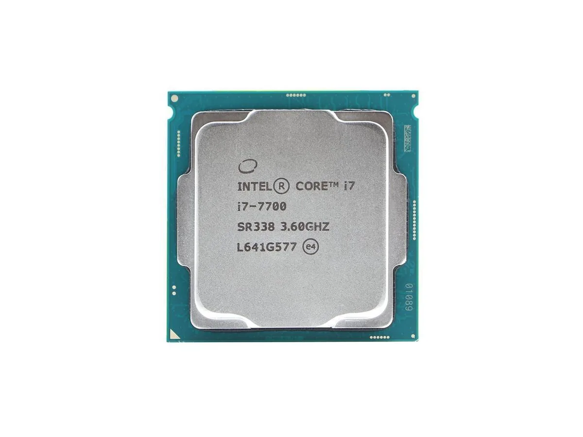 A silver metal square with gold contact pads and a green circuit board base, text on the heat spreader