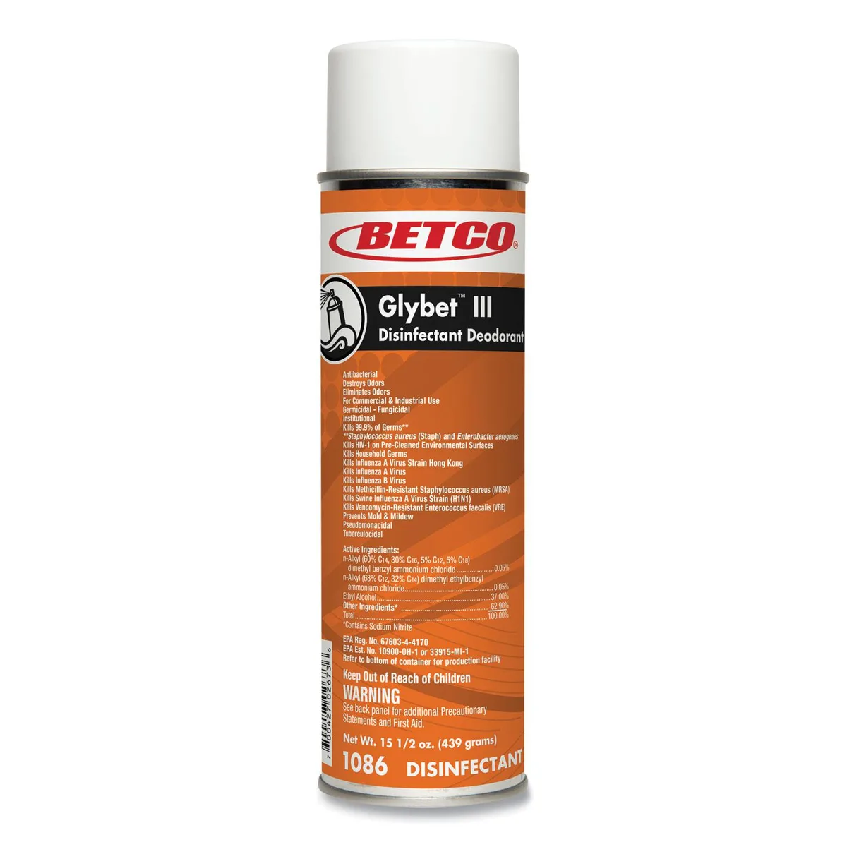 Betco Corporation Betco Corporation 10862300 Glybet III Disinfectant Citrus Bouquet 15.5 oz Aerosol 12/Carton — product photo