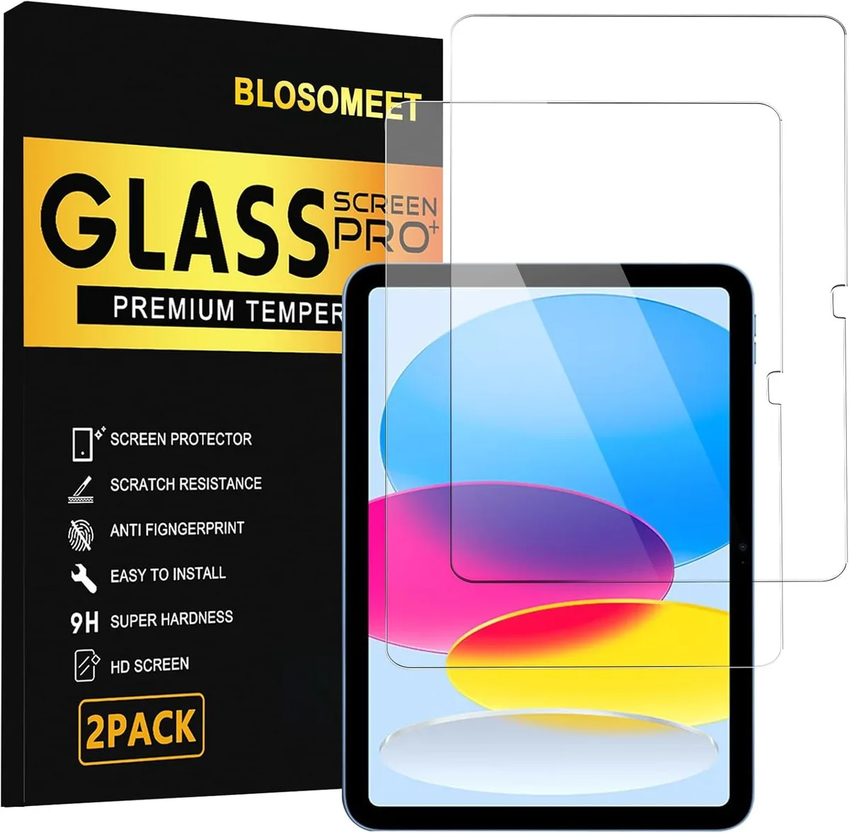 Two clear tempered-glass screen protectors for 10.9-inch iPad