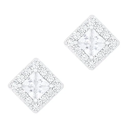 ORROUS &amp; CO ORROUS &amp; CO 18k Gold Plated 1.00 ct Cubic Zirconia Square Stud Earrings — product photo
