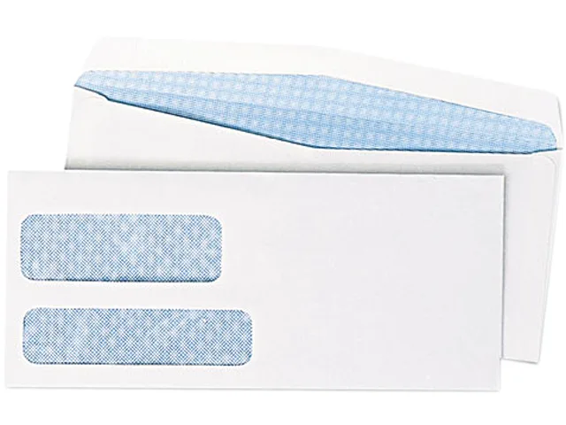 Quality Park Quality Park 24550 #10 Double Window Envelope 500/Box — 商品写真