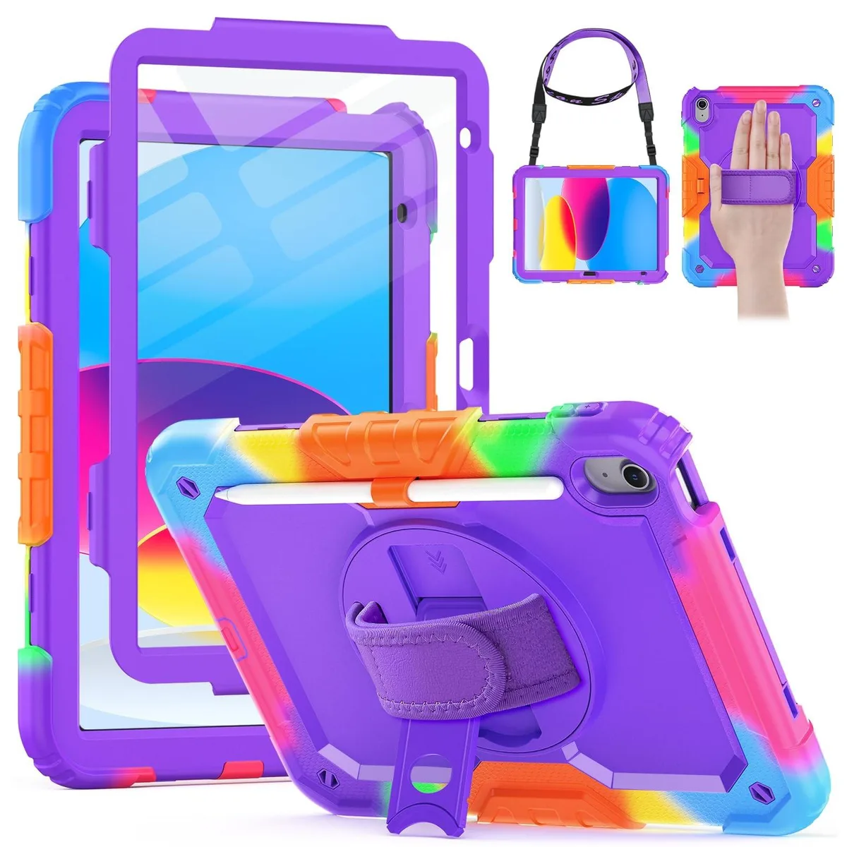 ALSEYE ALSEYE Shockproof iPad 10/11/A16 Case Purple 2 in 1 Accessory — product photo