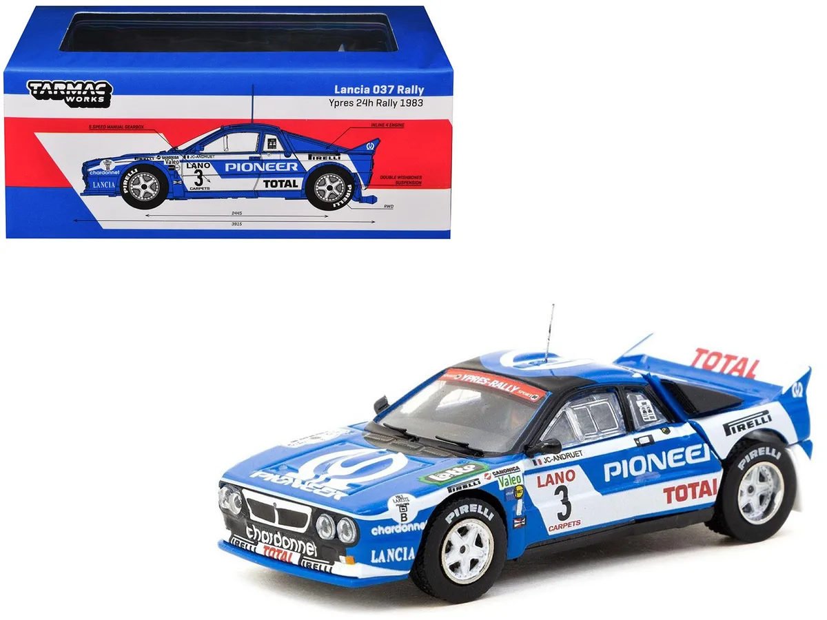 Tarmac Works Tarmac Works Lancia 037 Rally #3 Ypres 24 Hours 1983 Hobby64+ 1/64 Diecast Hobby Collectible — product photo